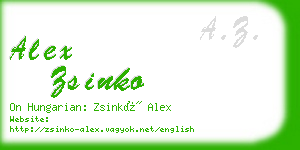 alex zsinko business card